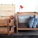 Wooden dessert with chrome steel lockers