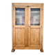Glass-fronted cabinet in solid wood