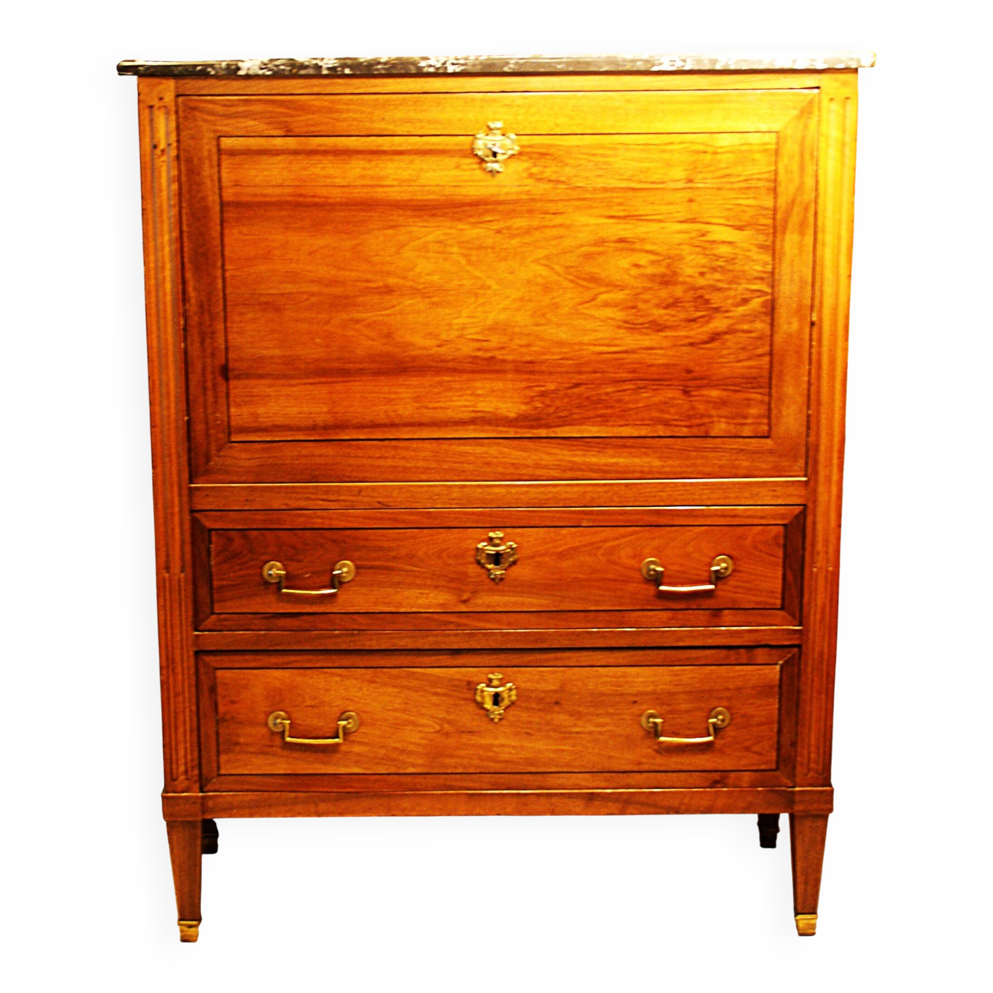 Louis XVI period light mahogany secretary