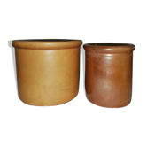 Duo of old stoneware pots