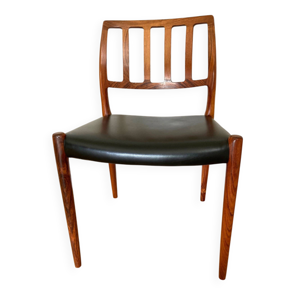 Chaise danoises Modèle 83 en palissandre par Niels Moller, 1974