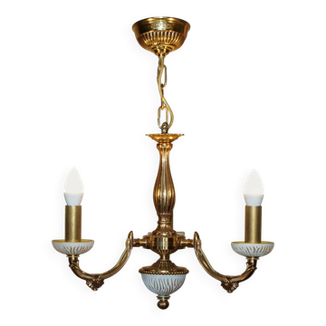 Reccagni chandelier in bronze and frosted glass.