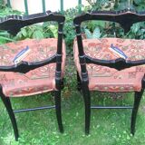 Pair of Napoleon III chairs - parrot decoration