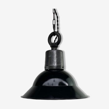 Hanging lamp en tôle émaillée noire