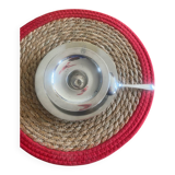 Egg cup, plate, silver-plated spoon