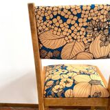 Chaise vintage en bois upcyclée - Suzie bleu azur