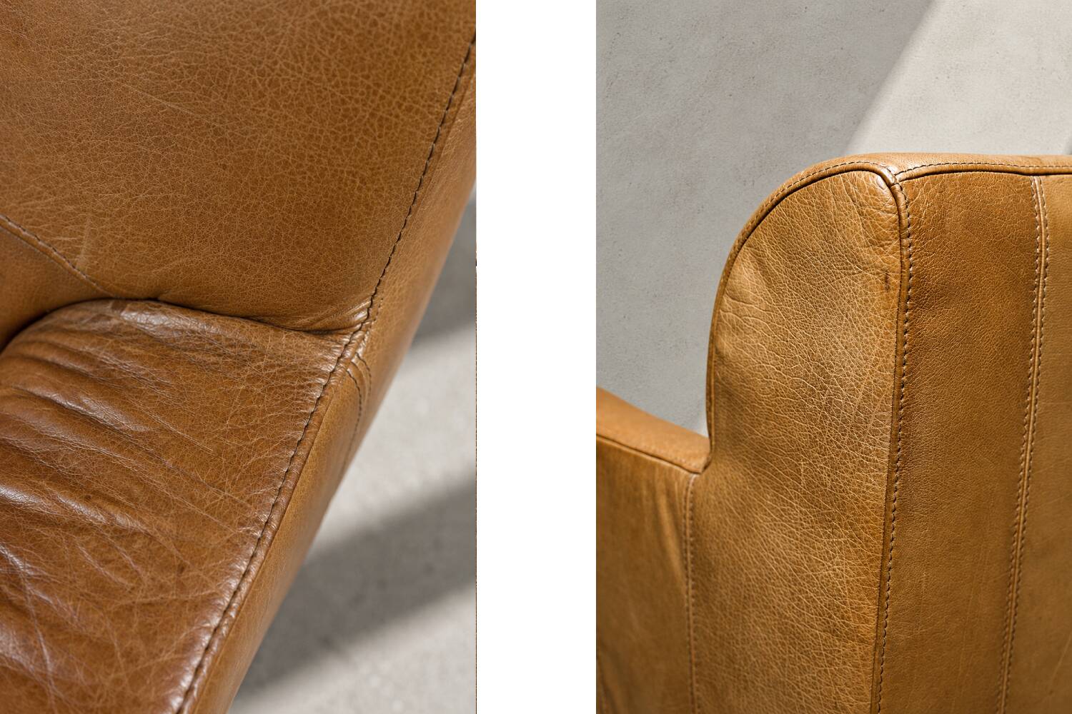 Canapé 3 places en cuir marron industriel vintage des années 1960, style mid-century modern