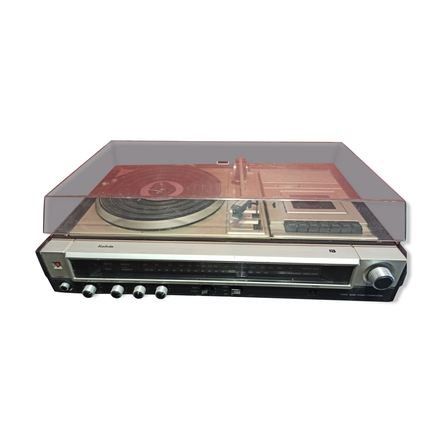 Platinum vinyl, radio and cassette radiola 972 three band stereo combination
