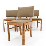 1930s Set of Four Restored Art Deco Dininng Chairs, Czechoslovakia
