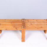 Paire de tables d'appoint en pin massif Suède 1970s