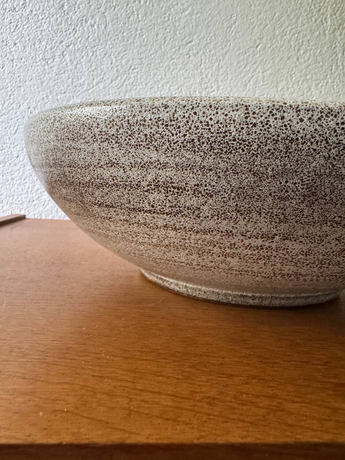 Large glazed stoneware bowl from the 60s
