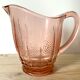 Vintage pink glass pitcher