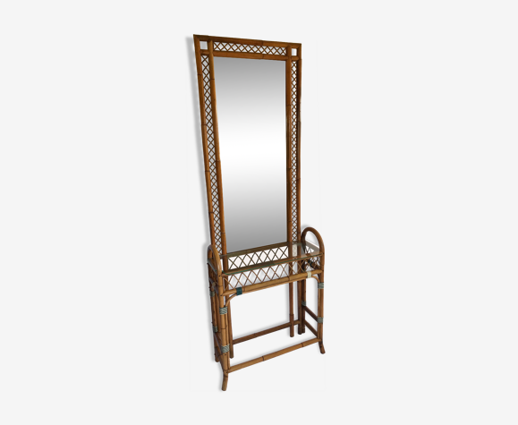 Rattan entrance console Carlo Giudici, Milano, Italy 1920