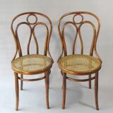 2 engelstuhl bistro chairs from Kohn n°36 around 1900 canned