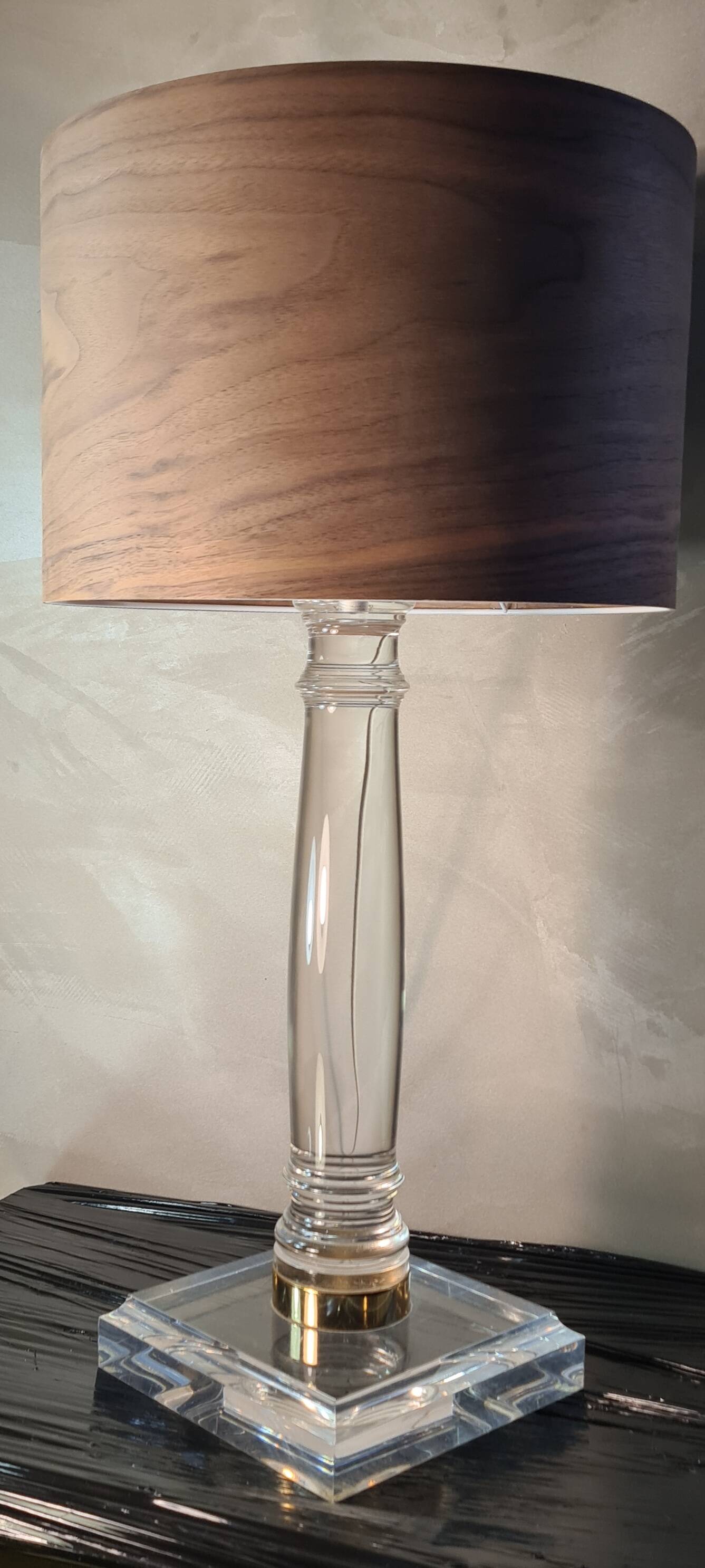 Plexiglass and wood lamp
