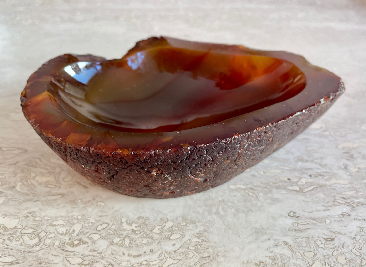Vintage brutalist onyx ashtray