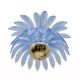 Mid-Century Modern Palm Leaves Big Chandelier Murano Glass and Brass