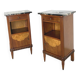 Tables de chevet italiennes en placage d'acajou avec de splendides