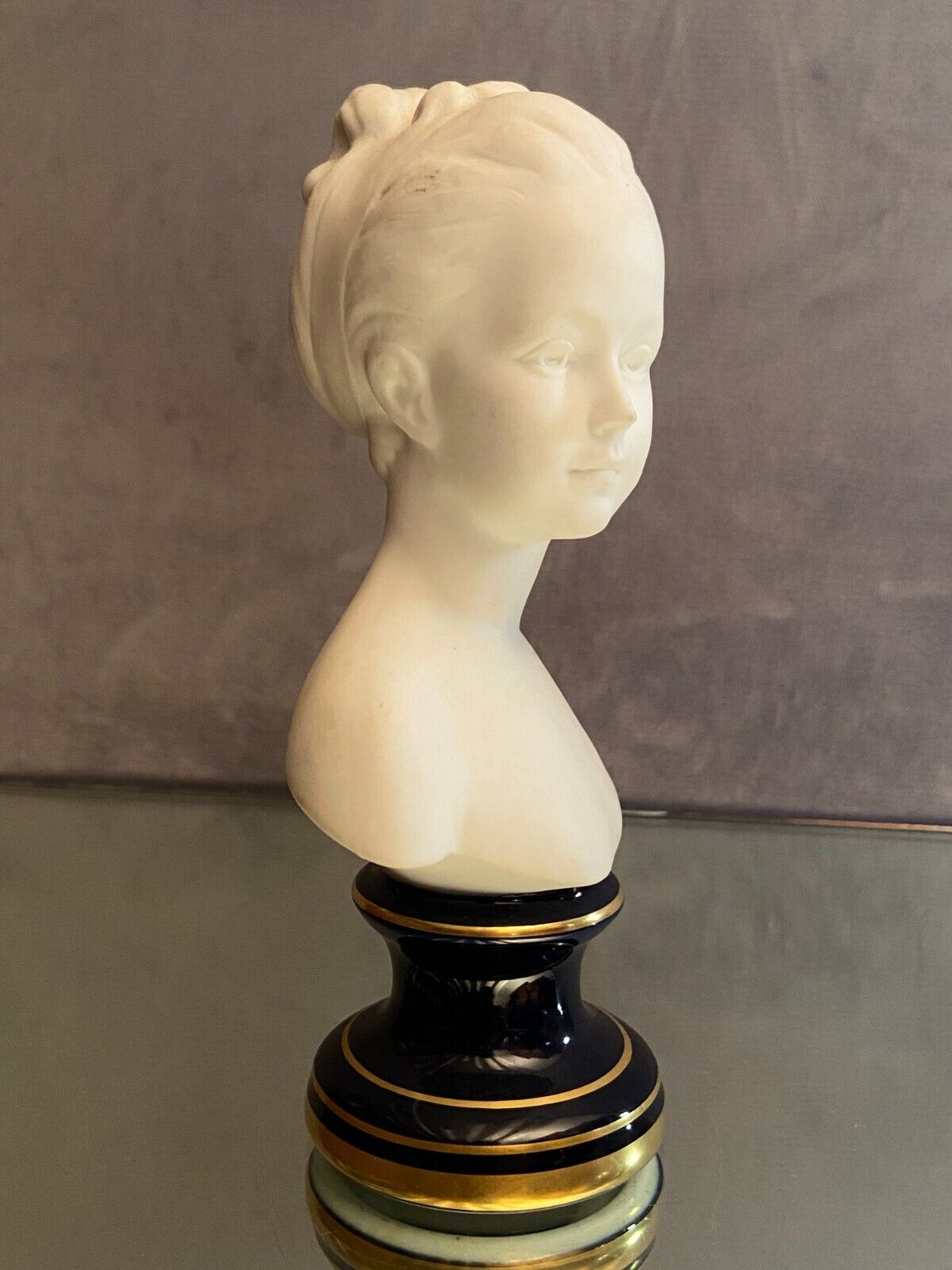 Bust of Louis Brongniart after Houdon in Limoges porcelain biscuit