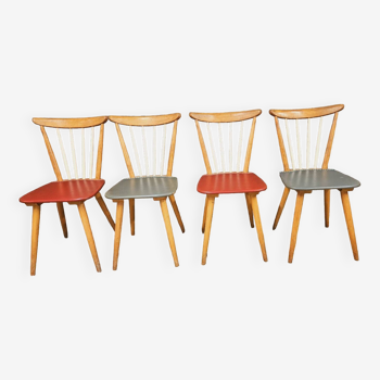 Set of 4 chairs with bars 1960
