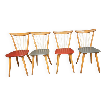 Set of 4 chairs with bars 1960