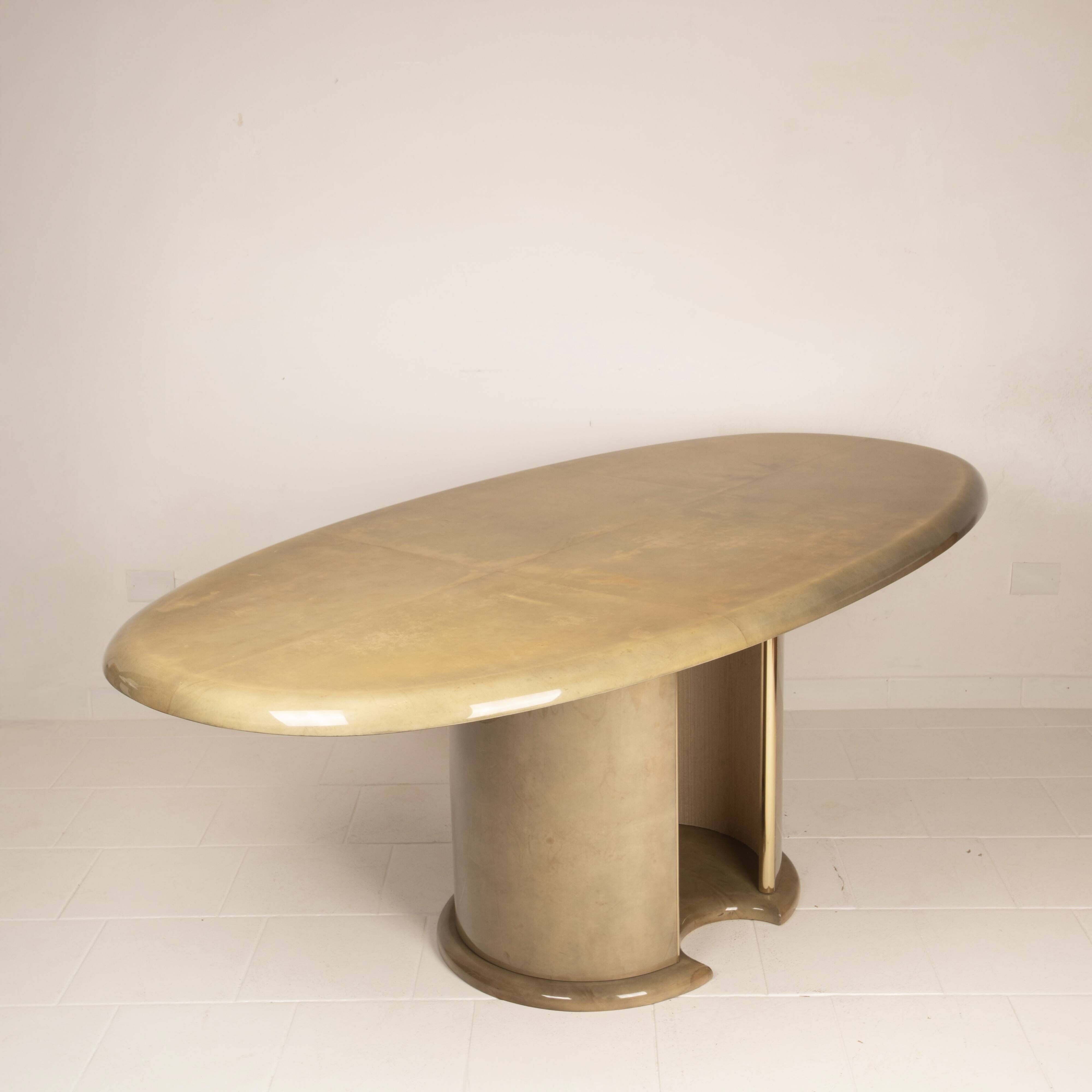 Angelo Mazzola parchment table produced by Ar.Vi Salpol, 1980