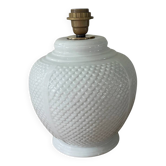 Pied de lampe vintage en céramique émaillée motifs écailles
