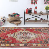 248x123cm red handmade turkish rug