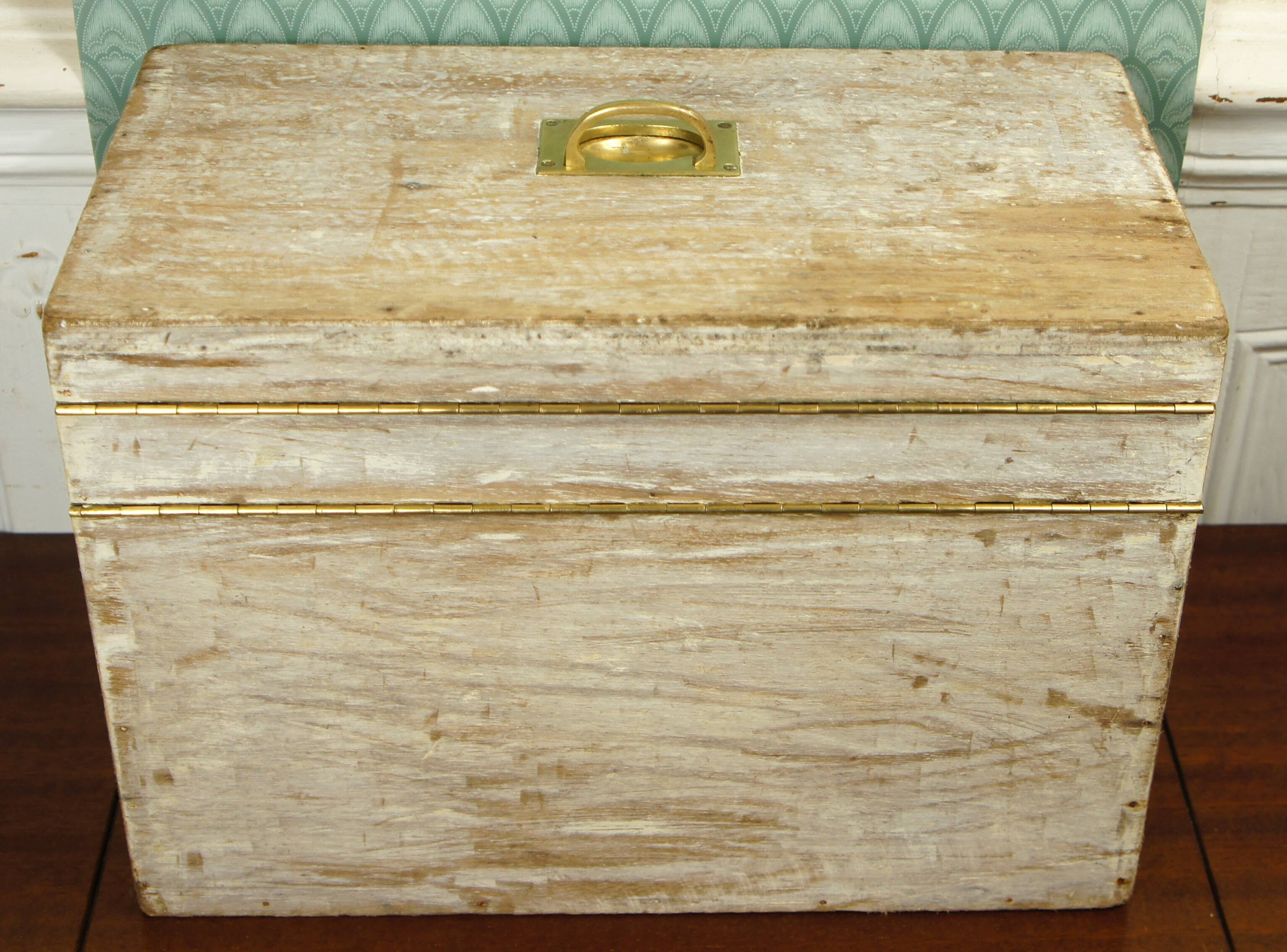 Wooden box & old brass 3 levels