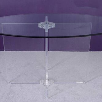 Dining table by David Lange (signature on the base).
