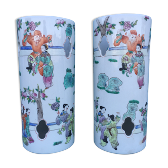 Pair of porcelain rolls vases from China