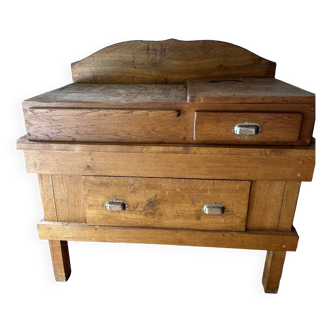 Solid oak butcher workbench