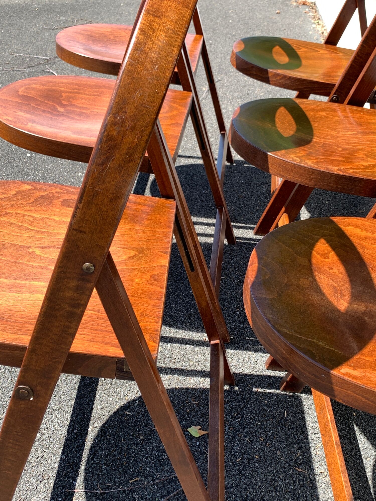 6 wooden folding chairs Stol Kamnik Yugoslavia design Zascitni Zhak