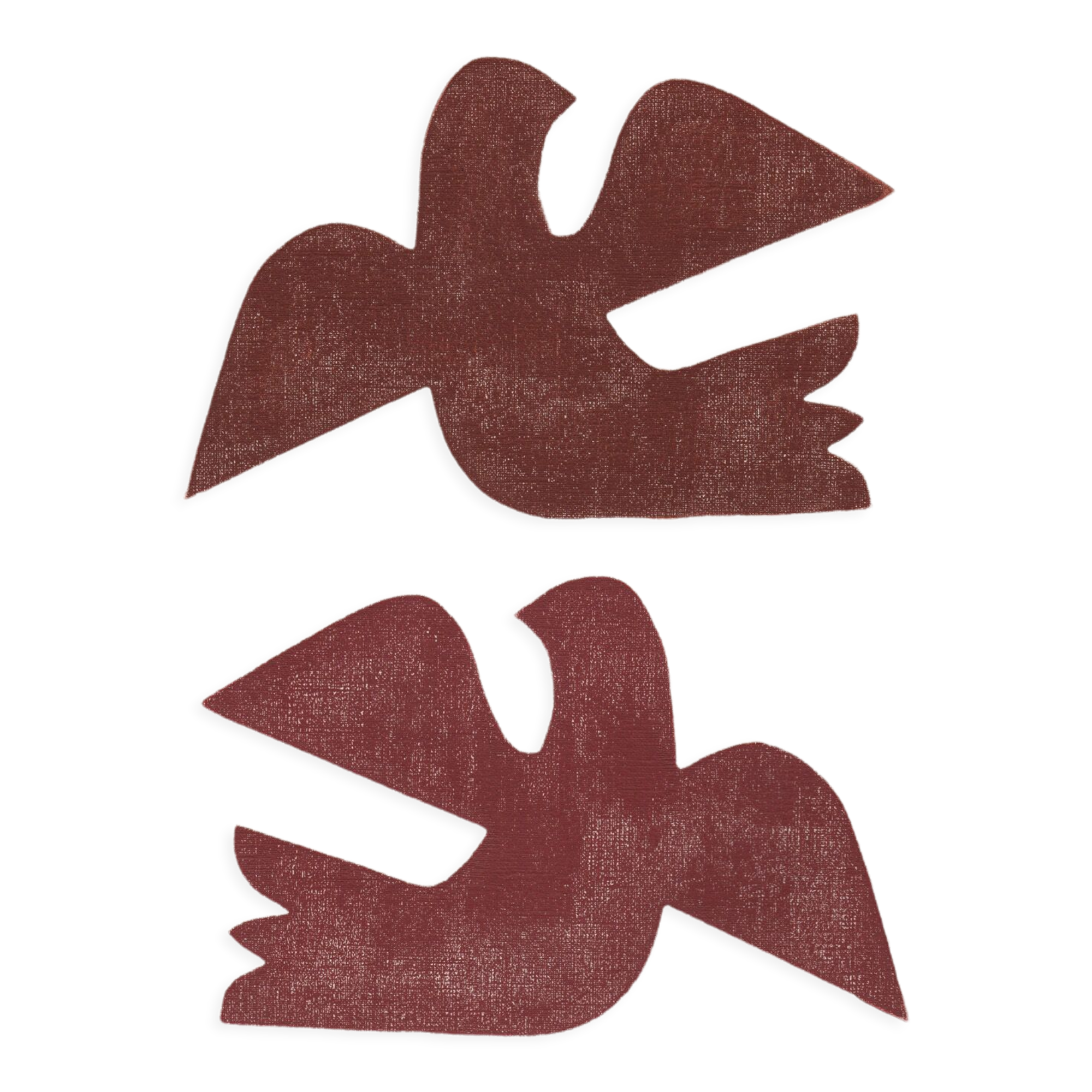Painting on paper 30x40cm terracotta birds M756 signed Eawy