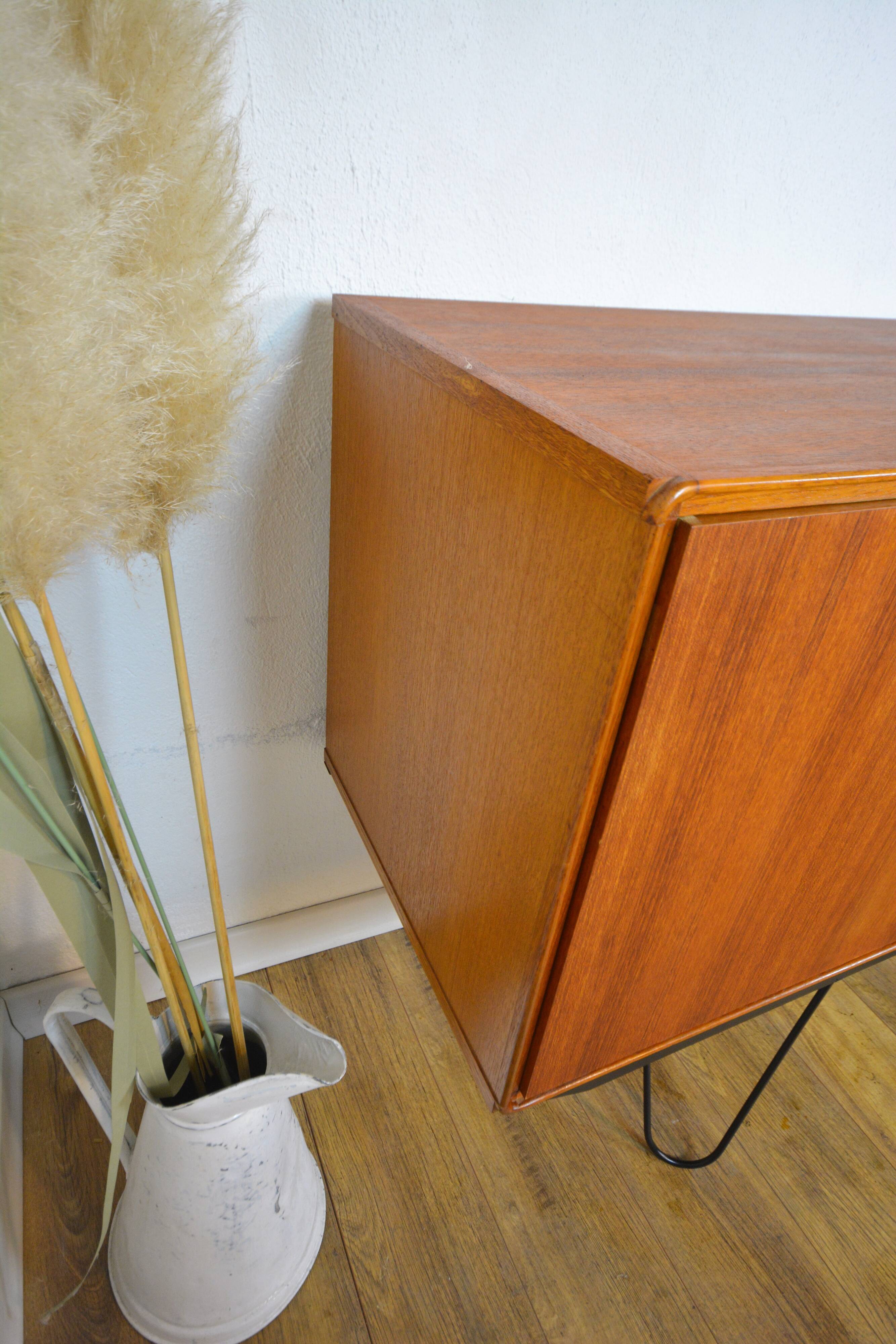 Scandinavian sideboard Fristho teak and metal