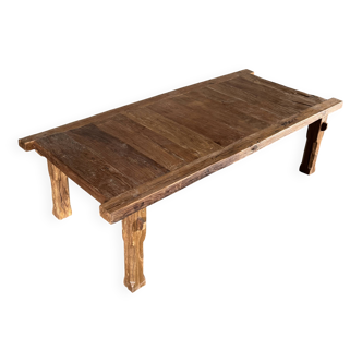 Grande table basse en teck doré upcyclé L1m60 l70 H45