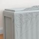 Art Deco sideboard renovated in blue-grey – Bevelled glass and wooden legs – 132.5 cm