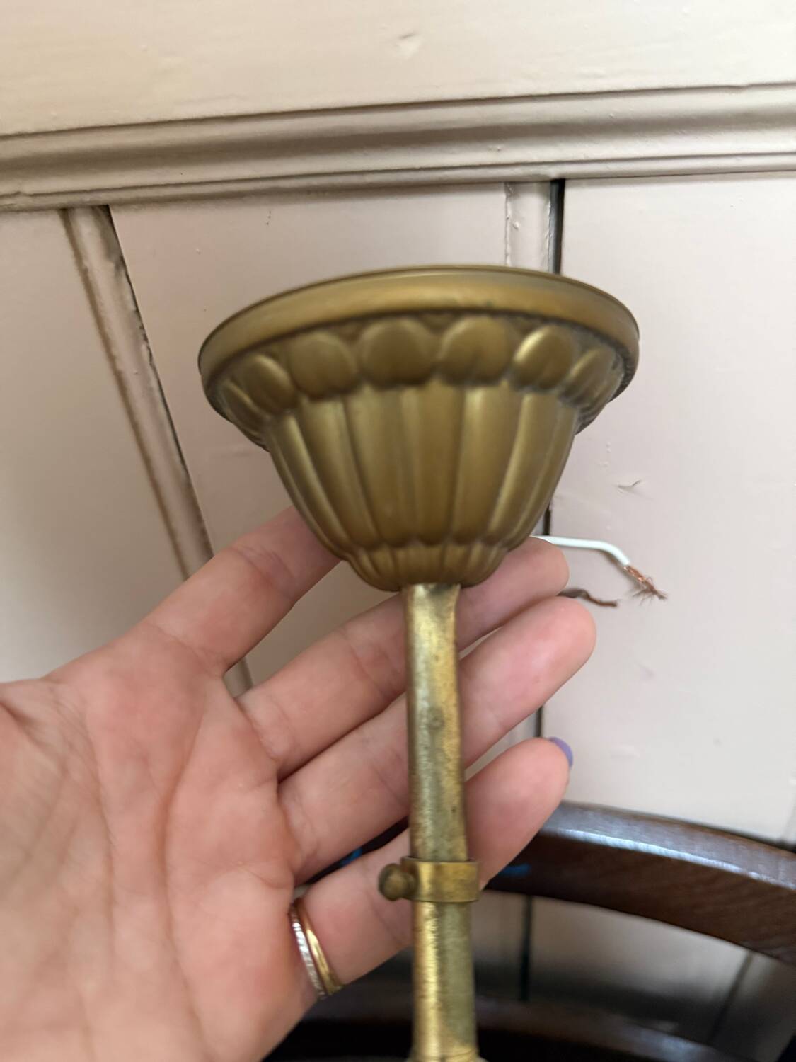 Bronze and glass tassel chandelier