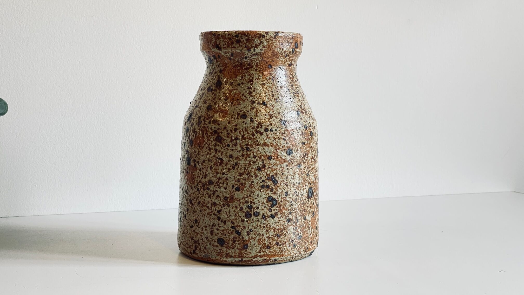 Vintage pyrite stoneware vase