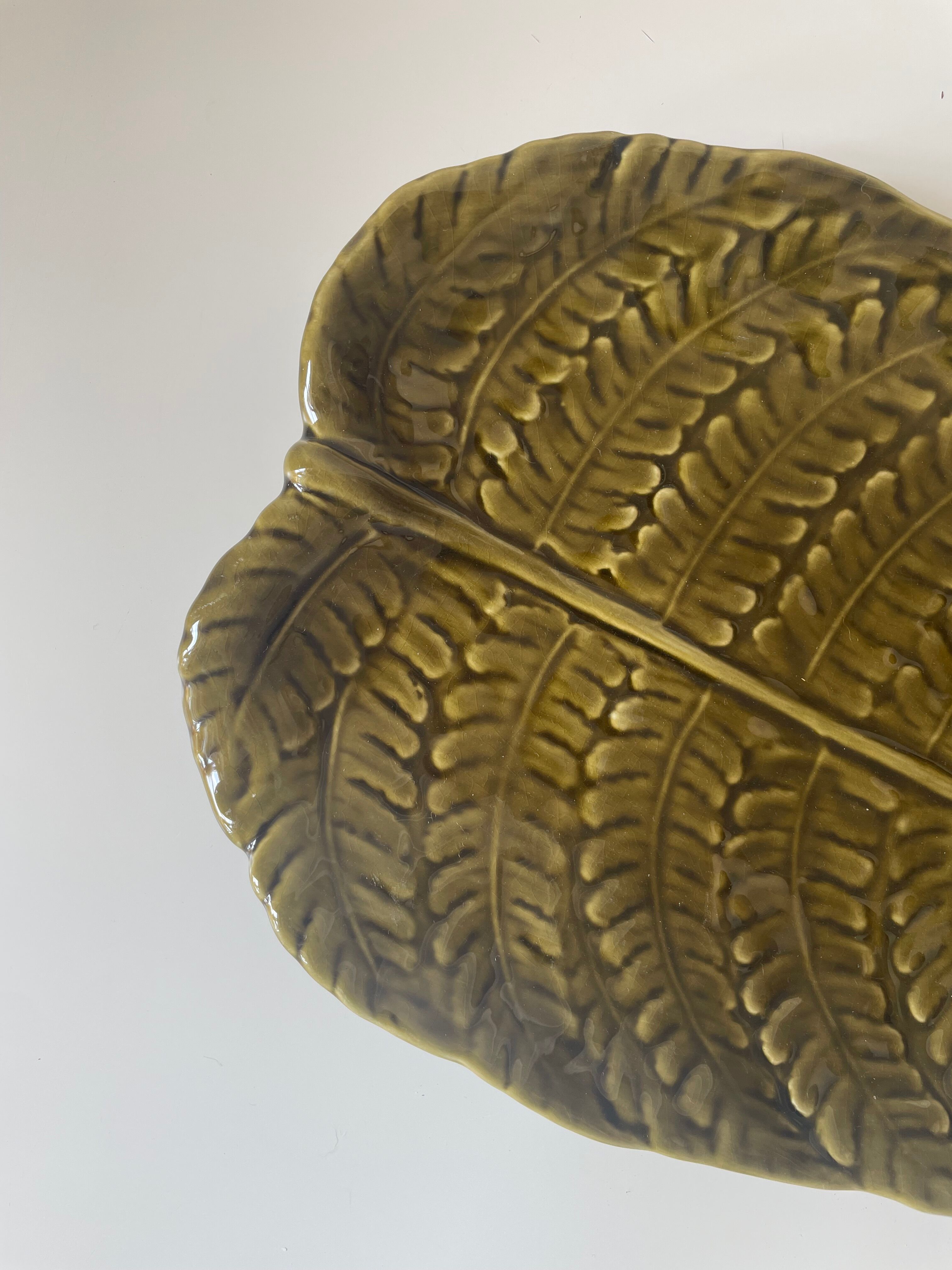 Ceramic fern dish Sarreguemines