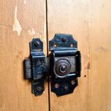 Vintage French Kitchen Work Cabinet - Rustic Painted Pine with Drawer and Cupboard (112 x 70 x 82 cm)