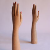 Wooden glove display mannequin hands, 1930s, set of 2.