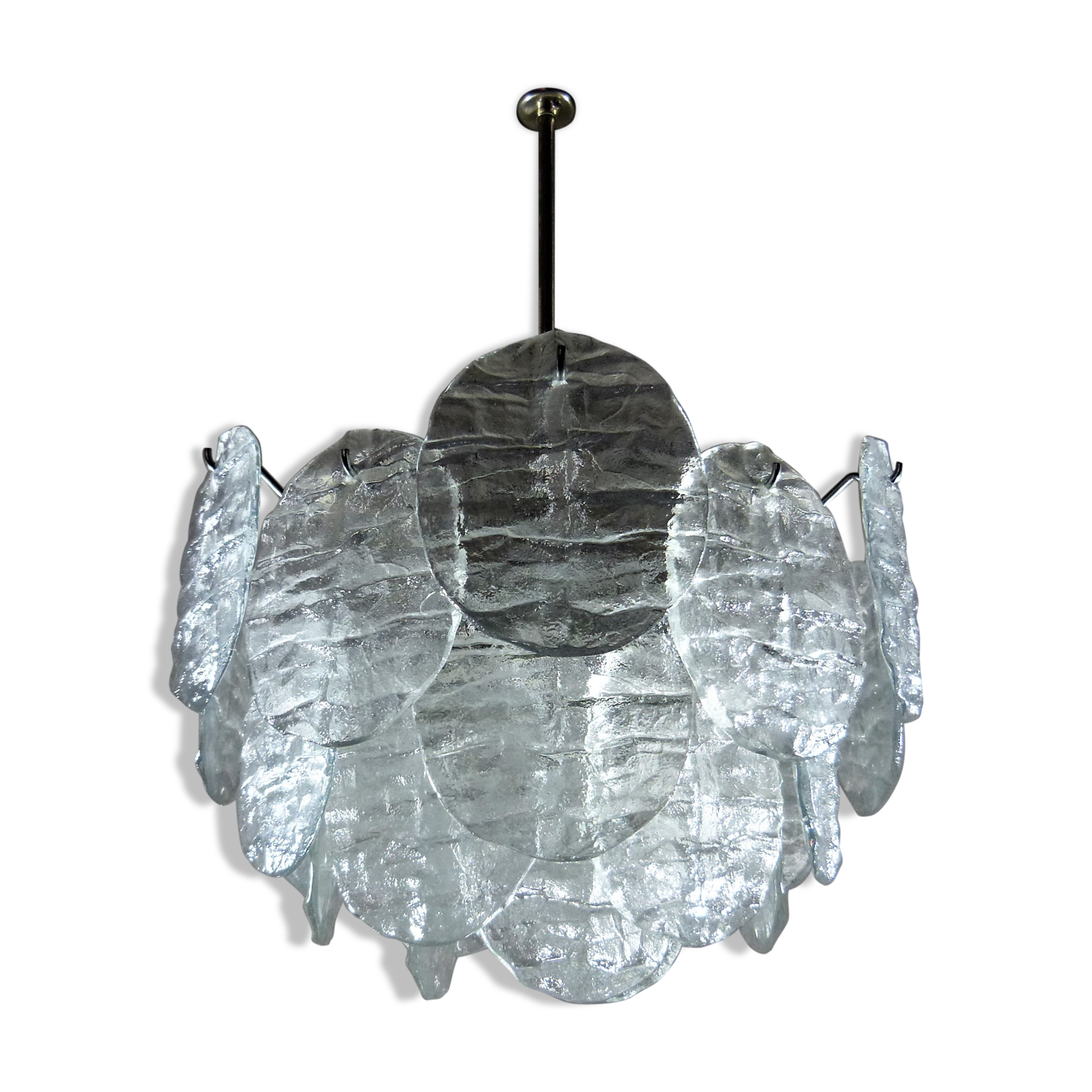 Kalmar candlestick with ice glass discs 1960's