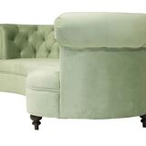 Banana sofa type chesterfield velvet and wood