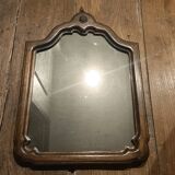 Miroir chantourné ancien, bois et bronze
