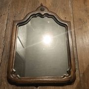 Miroir chantourné ancien, bois et bronze