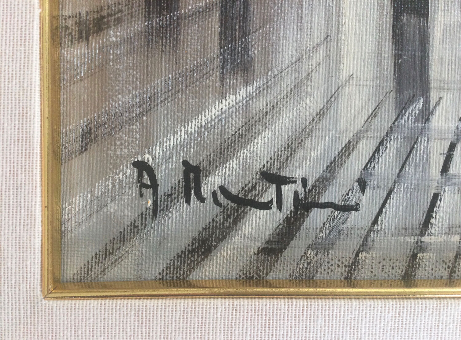 A. martini, active 20th century. the grand boulevards. oil on canvas.