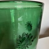 Xxl vase in sun-blown glass italian work empoli 1960
