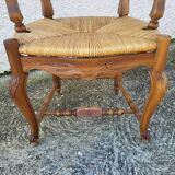 Provencal straw armchair in walnut