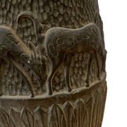Polychrome terracotta vase decorated with antelopes, 20th century
